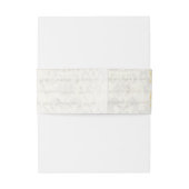 Hochzeit mit Pergament, Gold und weißen Damast Einladungsbanderole (Rückseitenbeispiel)