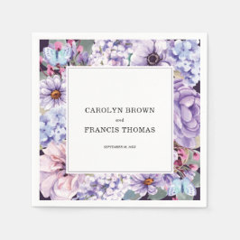 Hochzeit mit Personalisierter Wasserfarbe Serviette