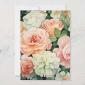 Hochzeit mit Pfirsich, Weiß und Grün Einladung (Rückseite)