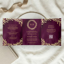 Hochzeit mit Pflaume Goldblatt-Zweig QR-Code