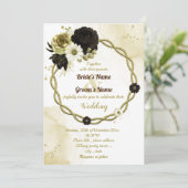 Hochzeit mit phantastischem braunem Elfenbeingold Einladung (Stehend Vorderseite)
