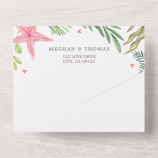 Hochzeit mit QR Code UAWG All In One Einladung (Rückseite)