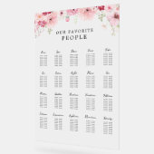 Hochzeit mit rosa Blumen 20-Tisch-Sitzplan Acrylschild (Winkel)