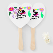 Hochzeit mit rosa Flamingos Fächer (Vorne und Hinten)