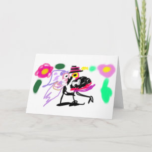 Hochzeit mit rosa Flamingos  Karte