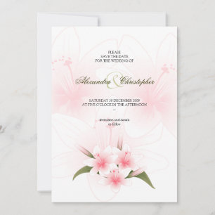 Hochzeit mit rosa und weißen Lilien - Save-the-Dat Save The Date