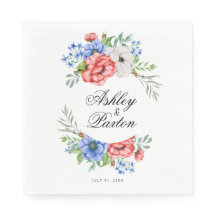 Hochzeit mit Rot, Weiß und Blauer Flora