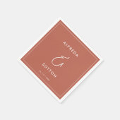 Hochzeit mit rotem Ton Serviette (Ecke)