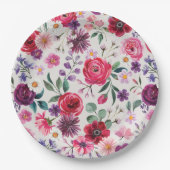 Hochzeit mit Roter Flora Pappteller (Vorderseite)