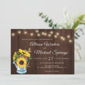 Hochzeit mit rustikalem Blumen Einladung (Stehend Vorderseite)