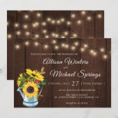 Hochzeit mit rustikalem Blumen Einladung (Vorne/Hinten)