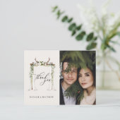 Hochzeit mit Rustikalem Junggebliff und Aquarell Postkarte (Stehend Vorderseite)