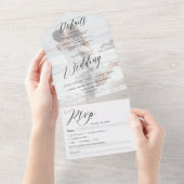 Hochzeit mit Schwarz-weißem Foto All In One Einladung (Abreißen)