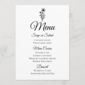 Hochzeit mit Schwarz-weißen Minimalistischen Sonne Menükarte (Vorderseite)