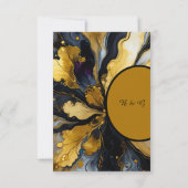 Hochzeit mit schwarzem Gold RSVP Karte (Rückseite)