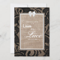 Hochzeit mit schwarzer Spitze, Burlap und Leinen