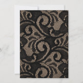 Hochzeit mit schwarzer Spitze, Burlap und Leinen Einladung (Rückseite)