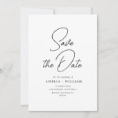 Hochzeit mit schwarzer Typografie Save the Date (Vorderseite)