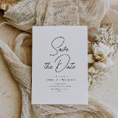 Hochzeit mit schwarzer Typografie Save the Date