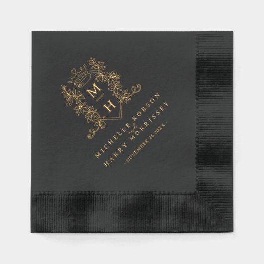 Hochzeit mit Schwarzwald - mit Monogramm Brauch Servietten Mit Folie (Vorderseite)