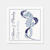 Hochzeit mit Seepferd und Algen Serviette (Vorderseite)