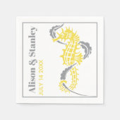 Hochzeit mit Seepferd und Algen Serviette (Vorderseite)