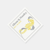 Hochzeit mit Seepferd und Algen Serviette (Ecke)