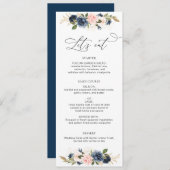 Hochzeit mit Seeräubern und Blütenblumen Menükarte (Vorne/Hinten)