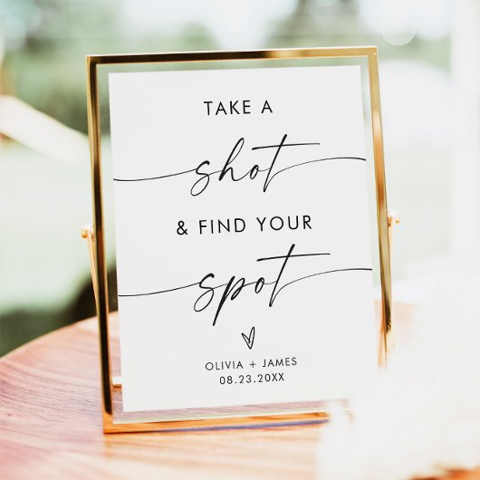 Hochzeit mit Shot Sign, Hochzeitssymbol Poster