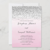 Hochzeit mit Silber und Rosa Einladung (Vorderseite)