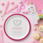 Hochzeit mit Silberherz Pappteller (Party)