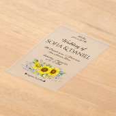 Hochzeit mit Sonnenblumen Aquarell Akryllische Ein Acryleinladungen (Ablage )
