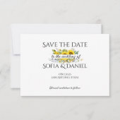 Hochzeit mit Sonnenblumen in Aquarellfarben Speich Save The Date (Vorderseite)
