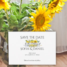 Hochzeit mit Sonnenblumen in Aquarellfarben Speich Save The Date