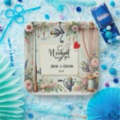 Hochzeit mit Stab und Blume Pappteller (Party)