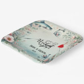 Hochzeit mit Stab und Blume Pappteller (Gewinkelt)