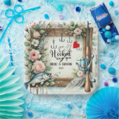 Hochzeit mit Stab und Blume Pappteller (Party)