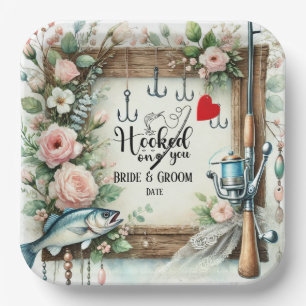 Hochzeit mit Stab und Blume Pappteller