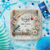 Hochzeit mit Stab und Blume Pappteller (Party)