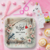 Hochzeit mit Stab und Blume Pappteller (Party)