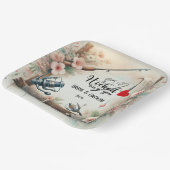 Hochzeit mit Stab und Blume Pappteller (Gewinkelt)