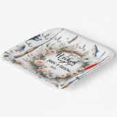 Hochzeit mit Stab und Blume Pappteller (Gewinkelt)