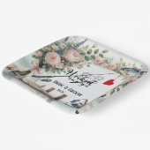 Hochzeit mit Stab und Blume Pappteller (Gewinkelt)