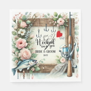 Hochzeit mit Stab und Blume Serviette