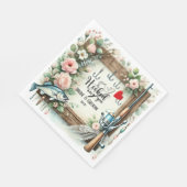 Hochzeit mit Stab und Blume Serviette (Ecke)