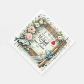Hochzeit mit Stab und Blume Serviette (Ecke)