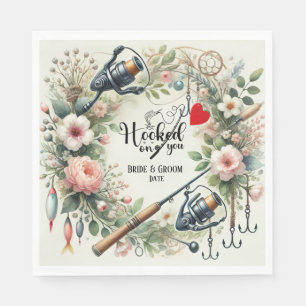 Hochzeit mit Stab und Blume Serviette