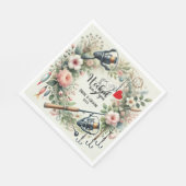 Hochzeit mit Stab und Blume Serviette (Ecke)