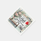 Hochzeit mit Stab und Blume Serviette (Ecke)