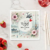 Hochzeit mit Stab und Blume Serviette (Beispiel)